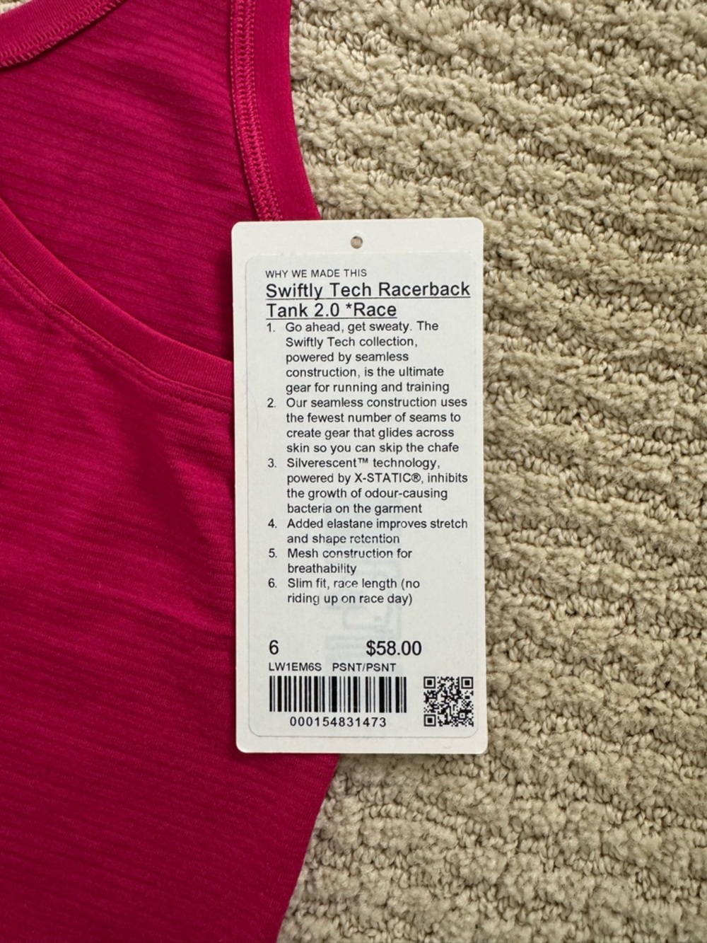 lululemon athletica Raspberry Pink Racerback Tank Top - Picture 3 of 3